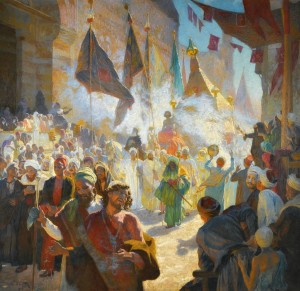 The procession of the Mahmal through the streets of Cairo